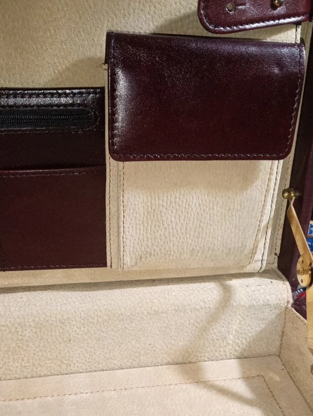 Tumi Maroon Leather Briefcase with Brass Combination Lock